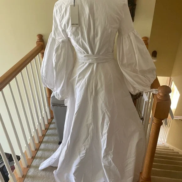 Andrea Iyamah White Long Sleeve Dress -NWT - Picture 12 of 16